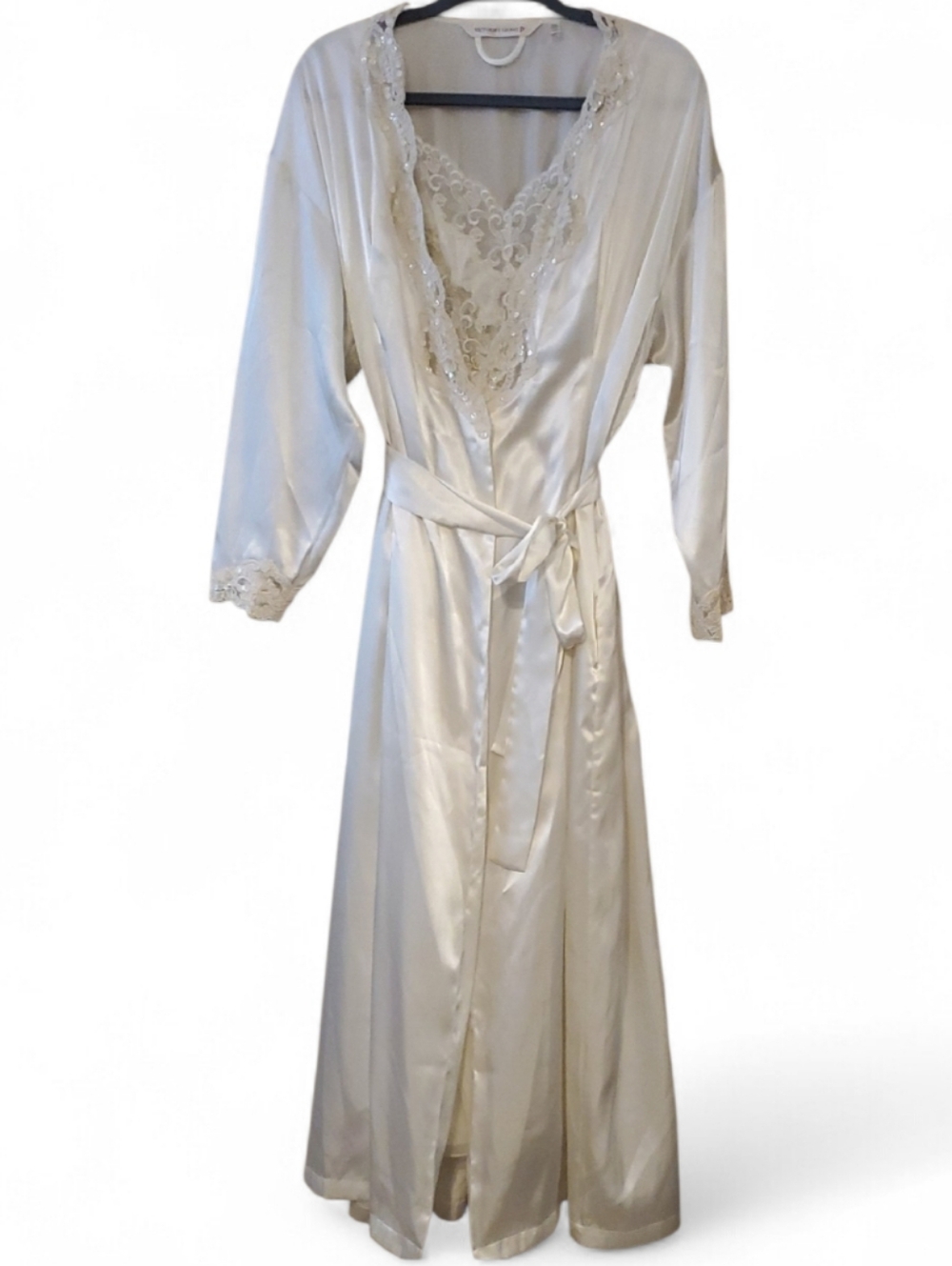 Victoria’s Secret Ivory Long Robe And Nightgown Set Size XS